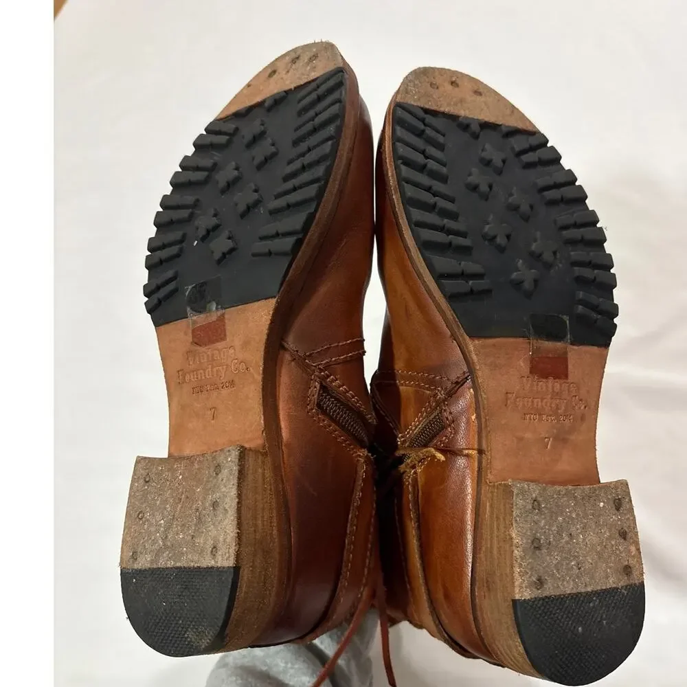 Vintage Foundry Co. Women's 7 Morgan Boots Brown Western Cowgirl Festival Boho